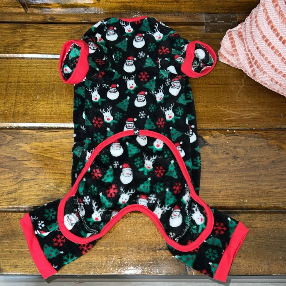 Hotel Doggy Cozy Plush Christmas‎ Santa Claus Onesie- Large